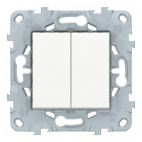 Переключатель Schneider Electric Unica NEW NU521318 двухклавишный на 2 направления скрытая установка белый