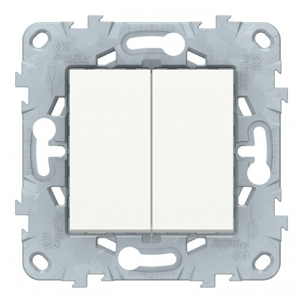 Переключатель Schneider Electric Unica NEW NU521318 двухклавишный на 2 направления скрытая установка белый