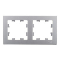 Рамка Schneider Electric Atlas Design ATN000302 двухместная универсальная алюминий