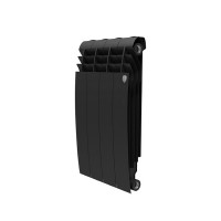 Радиатор биметаллический Royal Thermo BiLiner Noir Sable 500 мм 4 секции 1" боковое подключение черный