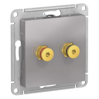 Розетка аудио Schneider Electric Atlas Design ATN000387 скрытая установка алюминий два модуля аудио