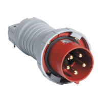 Вилка кабельная ABB 4125P6W прямая переносная с заземлением 3P+N+E 3 фазы 125 А 400 В IP67
